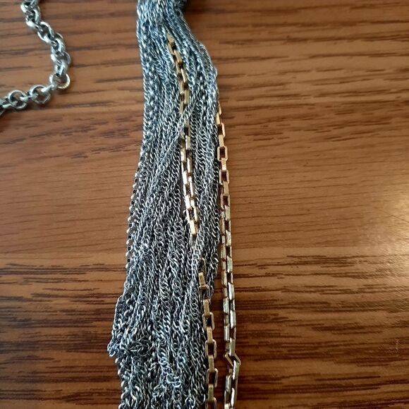 ❌️SOLD❌️BRIGHTON "Tassel in the Mix" Silver and Gold Knotted Necklace - Picture 3 of 10